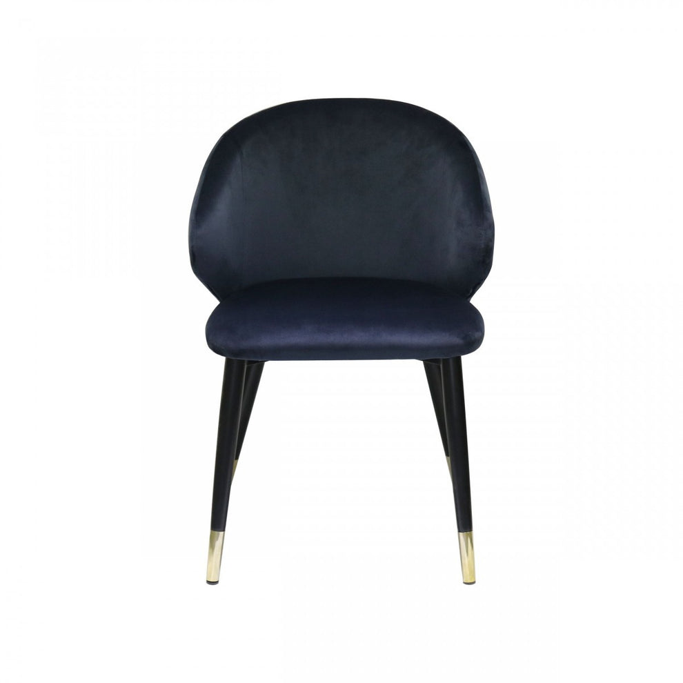 Set of Two Blue Velvet Dining Chairs By Homeroots | Dining Chairs | Modishstore - 2
