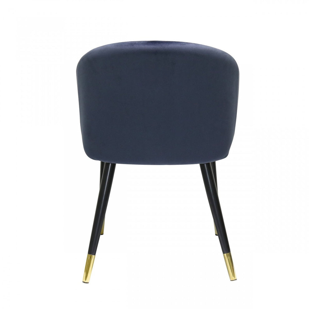 Set of Two Blue Velvet Dining Chairs By Homeroots | Dining Chairs | Modishstore - 4