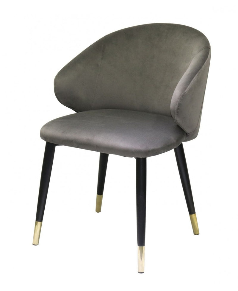 Set of Two Blue Velvet Dining Chairs By Homeroots | Dining Chairs | Modishstore - 5
