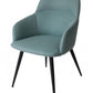 Teal and Black Linen Ergo Modern Dining Chair By Homeroots | Dining Chairs | Modishstore
