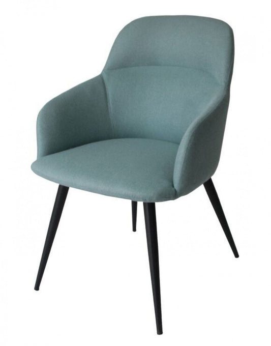 Teal and Black Linen Ergo Modern Dining Chair By Homeroots | Dining Chairs | Modishstore
