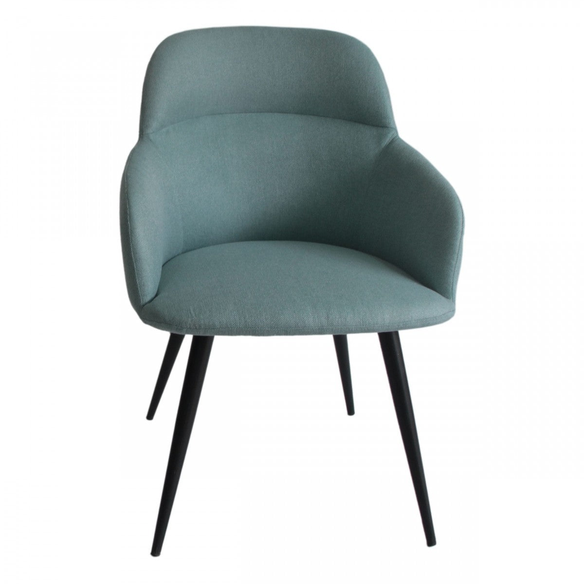 Teal and Black Linen Ergo Modern Dining Chair By Homeroots | Dining Chairs | Modishstore - 2