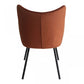 Rust Orange Curvy Velvet and Black Modern Dining Chair By Homeroots | Dining Chairs | Modishstore - 4