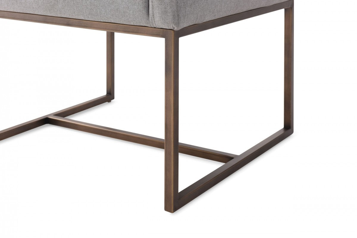 Dark Gray Velvet Antique Brass Dining Chair By Homeroots | Dining Chairs | Modishstore - 13