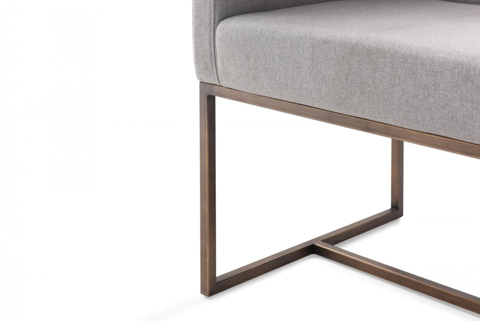 Dark Gray Velvet Antique Brass Dining Chair By Homeroots | Dining Chairs | Modishstore - 14