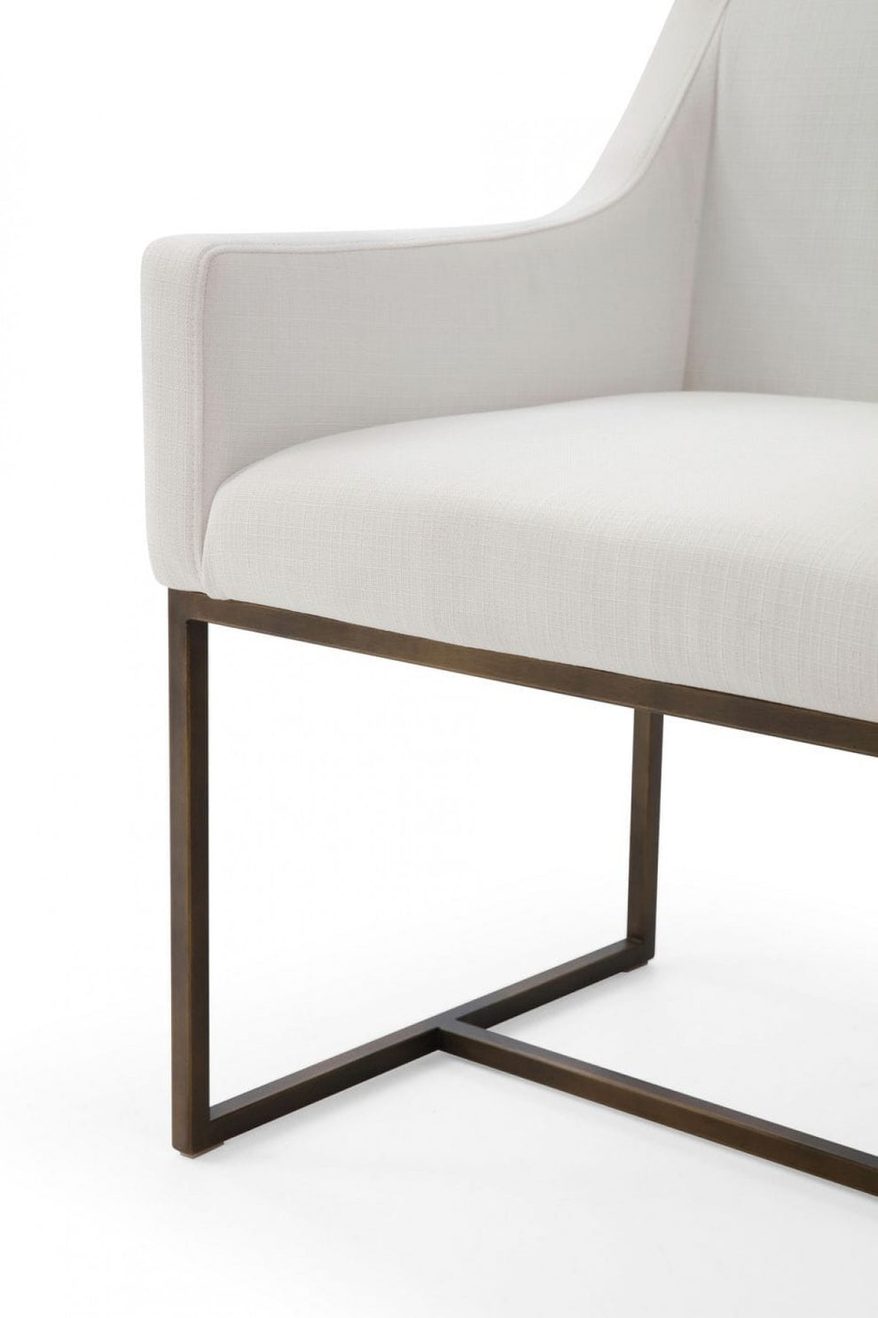 Gray Velvet Antique Brass Dining Chair By Homeroots | Dining Chairs | Modishstore - 14