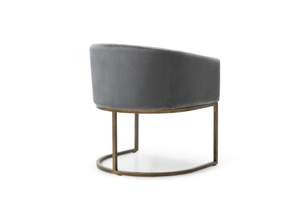White Velvet Brass Modern Dining Chair By Homeroots | Dining Chairs | Modishstore - 13