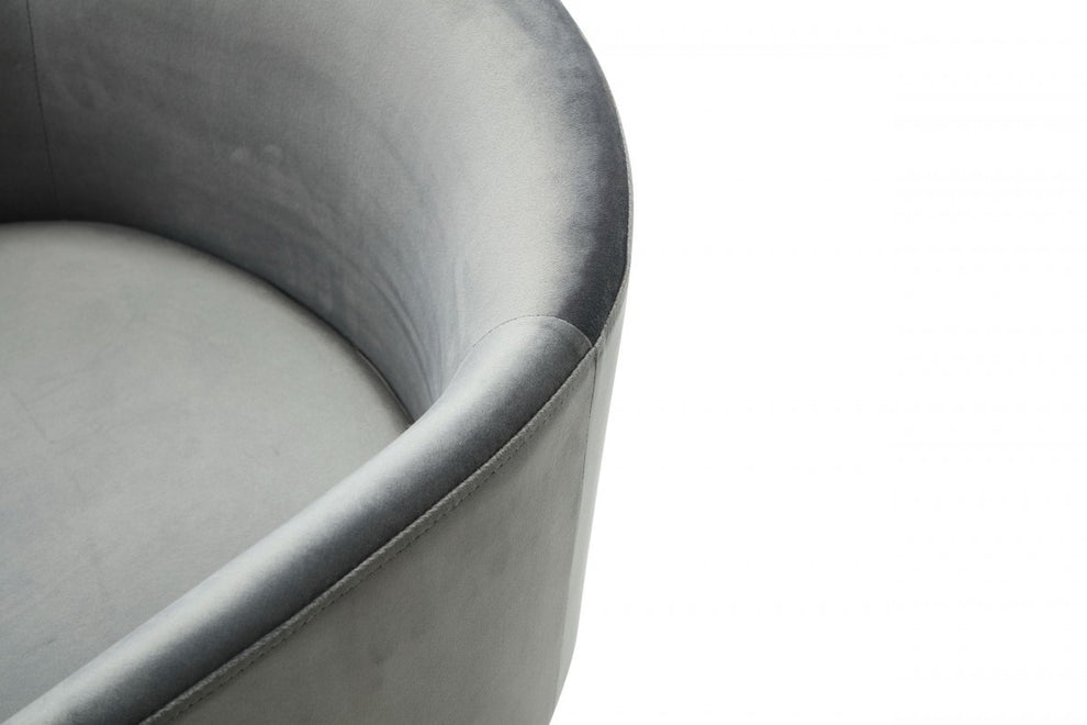 White Velvet Brass Modern Dining Chair By Homeroots | Dining Chairs | Modishstore - 15