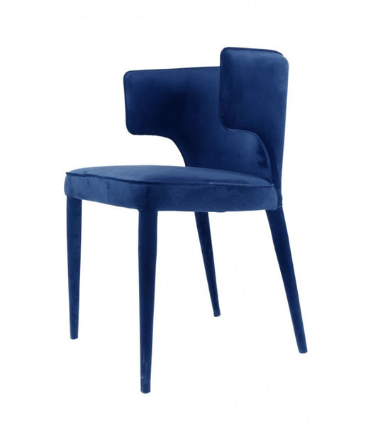 Blue Velvet Wrapped Dining Chair By Homeroots | Dining Chairs | Modishstore