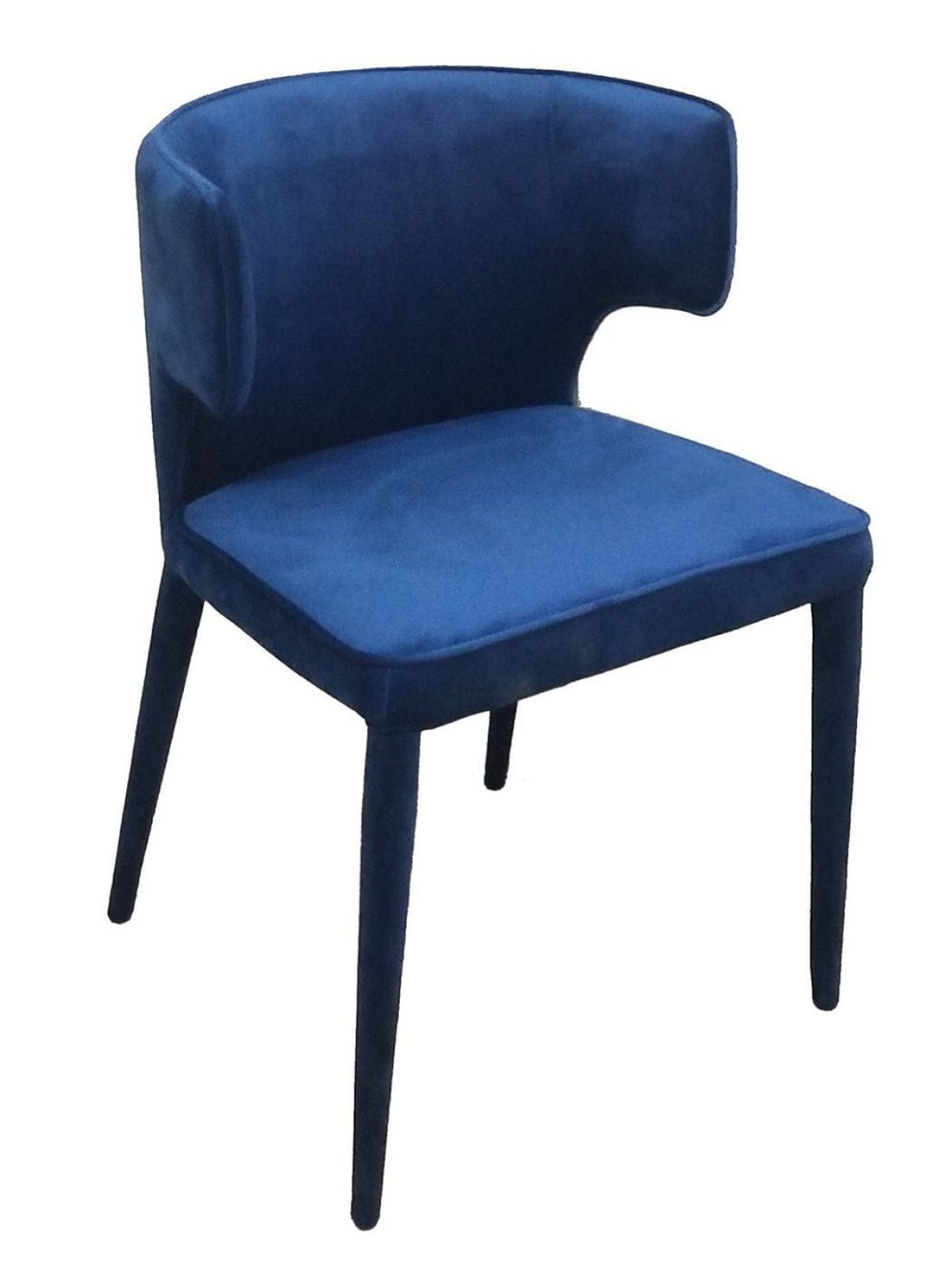 Blue Velvet Wrapped Dining Chair By Homeroots | Dining Chairs | Modishstore - 3