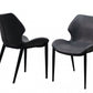 Set of Two Dark Gray Faux Leather Industrial Dining Chairs By Homeroots | Dining Chairs | Modishstore