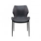 Set of Two Dark Gray Faux Leather Industrial Dining Chairs By Homeroots | Dining Chairs | Modishstore - 2