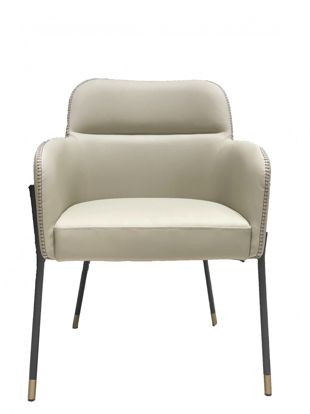 Pale Gray Faux Leather Modern Dining or Side Chair By Homeroots | Dining Chairs | Modishstore - 2