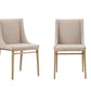 Set of Two Beige Brass Contemporary Dining Chairs By Homeroots | Dining Chairs | Modishstore