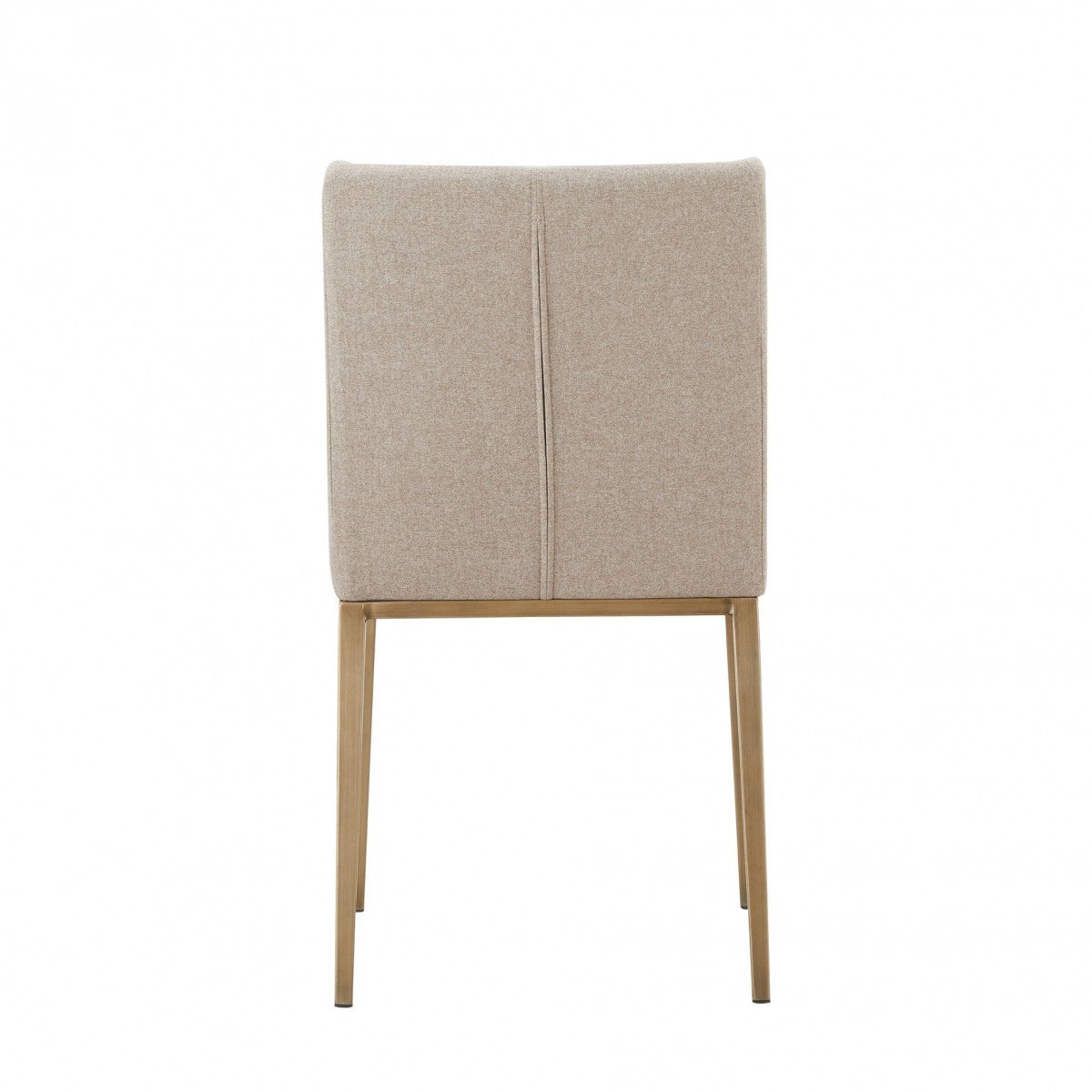 Set of Two Beige Brass Contemporary Dining Chairs By Homeroots | Dining Chairs | Modishstore - 4