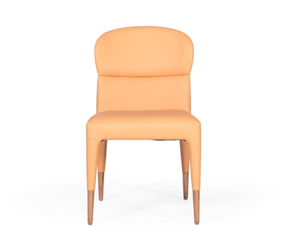 Set of Two Peach Rosegold Dining Chairs By Homeroots | Dining Chairs | Modishstore - 2