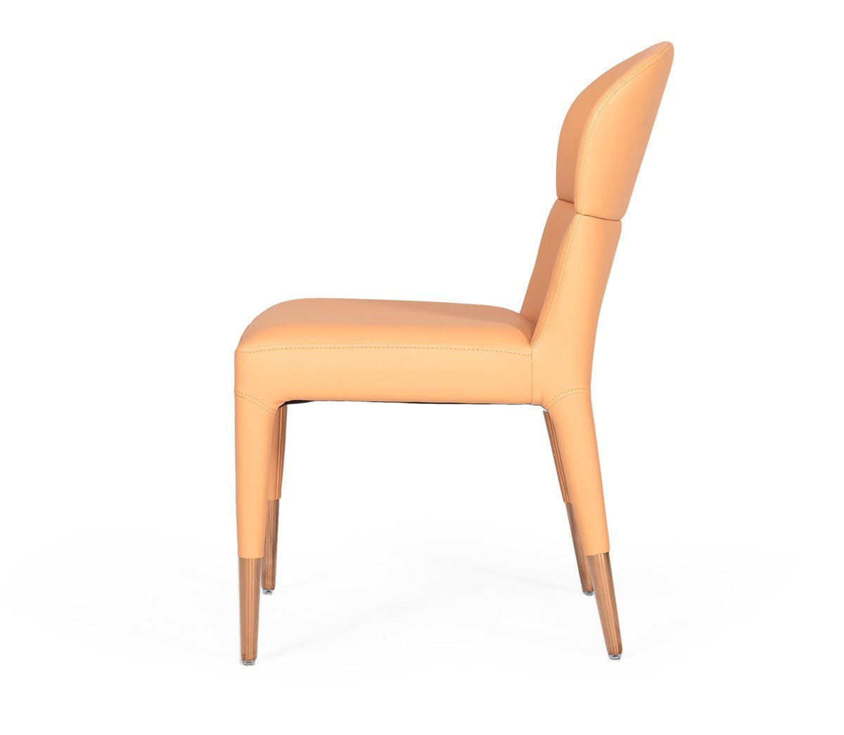 Set of Two Peach Rosegold Dining Chairs By Homeroots | Dining Chairs | Modishstore - 3