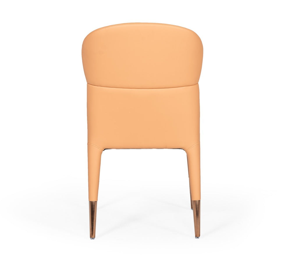 Set of Two Peach Rosegold Dining Chairs By Homeroots | Dining Chairs | Modishstore - 4