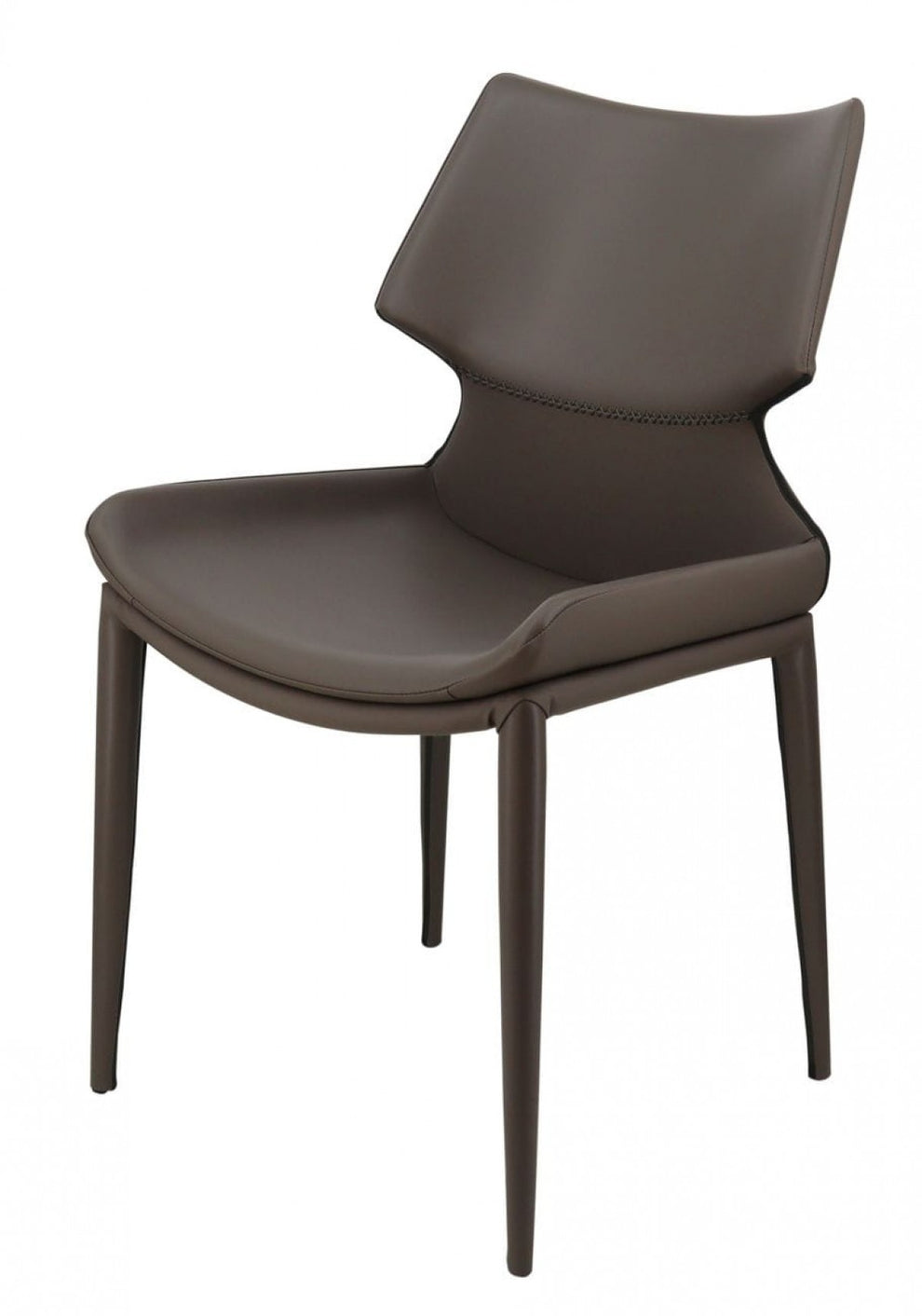Set of Two Gray Faux Leather Wrapped Dining Chairs By Homeroots | Dining Chairs | Modishstore - 2