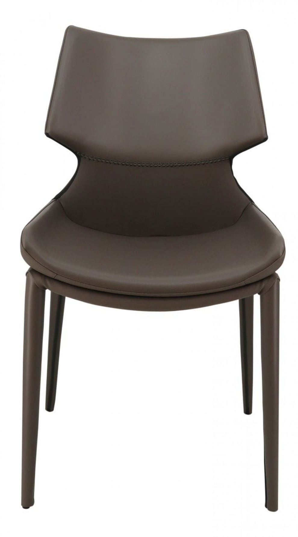 Set of Two Gray Faux Leather Wrapped Dining Chairs By Homeroots | Dining Chairs | Modishstore - 3