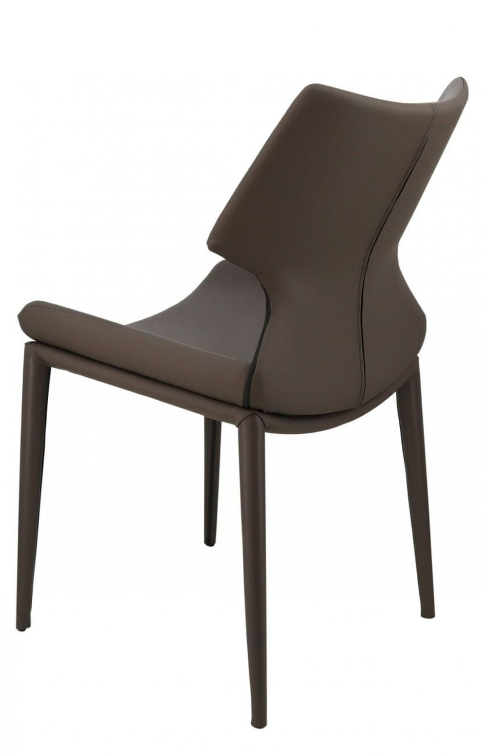 Set of Two Gray Faux Leather Wrapped Dining Chairs By Homeroots | Dining Chairs | Modishstore - 5