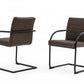 Set of Two Brown Faux Leather Industrial Dining Chairs By Homeroots | Dining Chairs | Modishstore