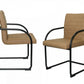 Set of Two Brown Faux Leather Industrial Dining Chairs By Homeroots | Dining Chairs | Modishstore - 6