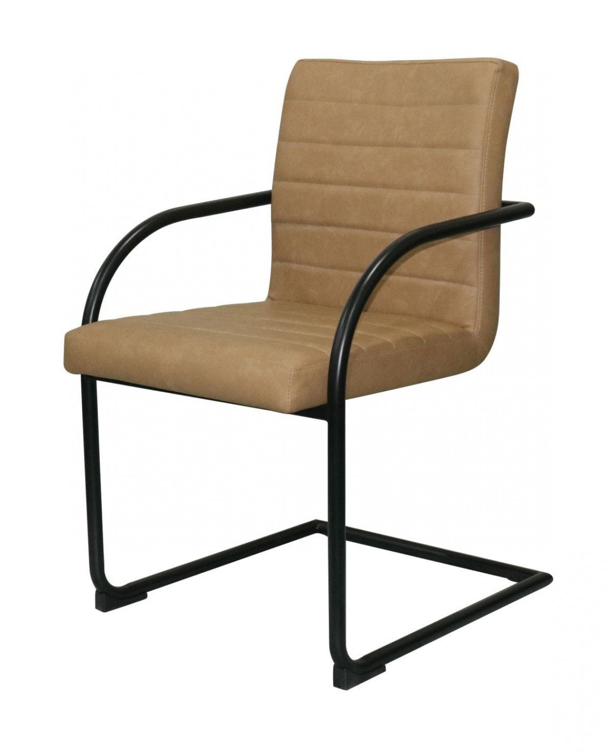 Set of Two Brown Faux Leather Industrial Dining Chairs By Homeroots | Dining Chairs | Modishstore - 7