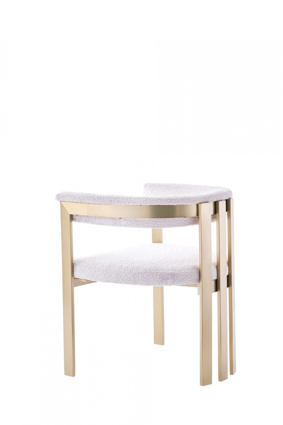 Beige Gold Dining Chair By Homeroots | Dining Chairs | Modishstore - 3