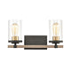 Geringer Vanity Light in Charcoal and Beechwood with Seedy Glass by ELK Lighting-2