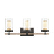 Geringer Vanity Light in Charcoal and Beechwood with Seedy Glass by ELK Lighting-3
