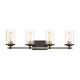 Geringer Vanity Light in Charcoal and Beechwood with Seedy Glass by ELK Lighting-4