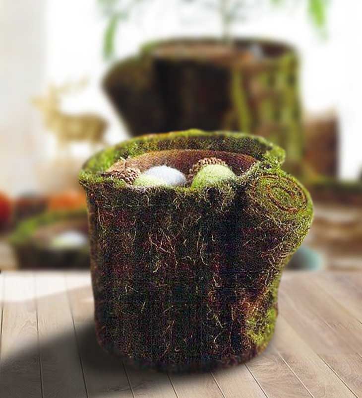 Roost Felt Tree Trunk Cachepots - Set Of 3-5