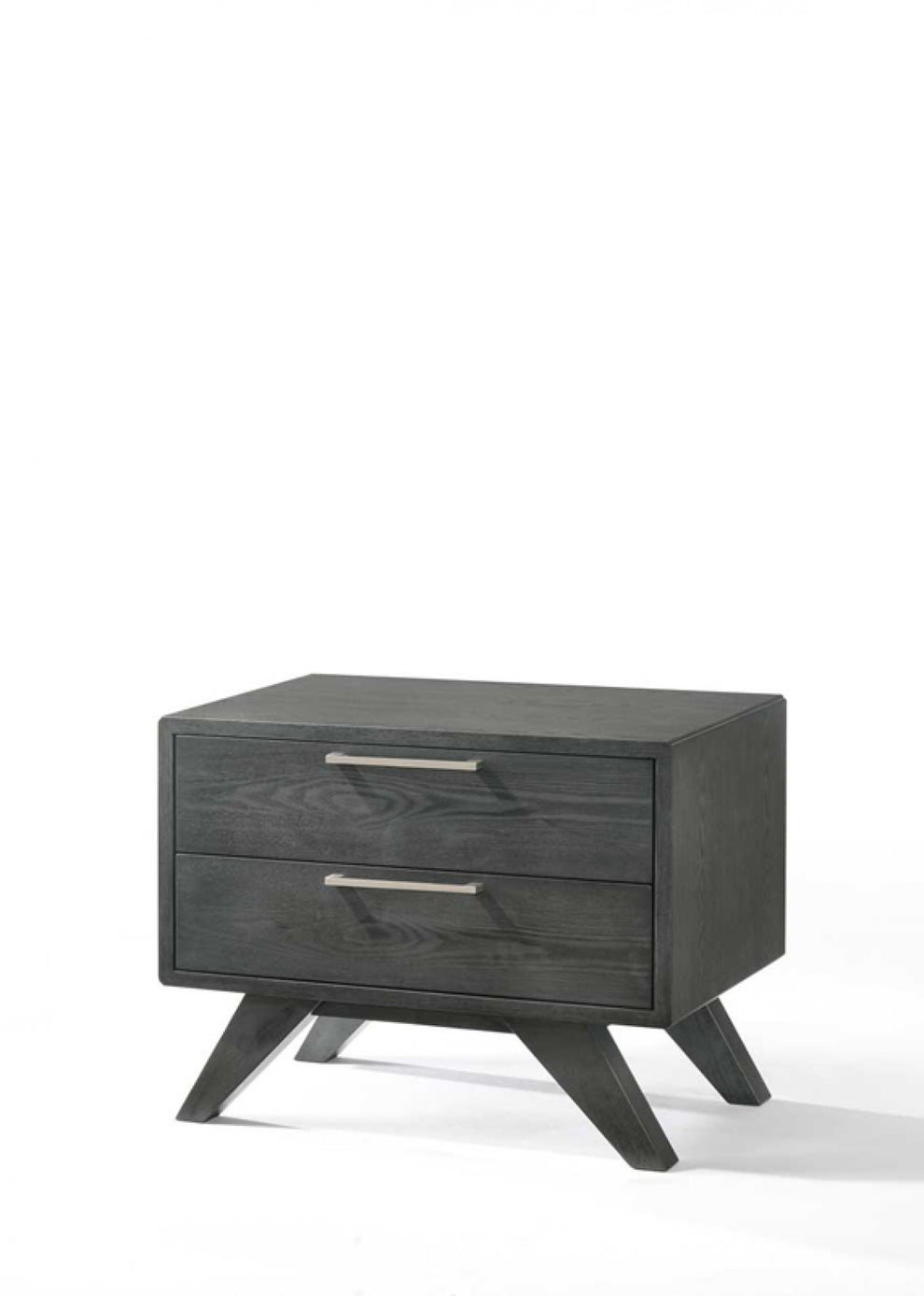 Modern Gray Wash Nightstand With Two Drawers By Homeroots | Nightstands | Modishstore - 3