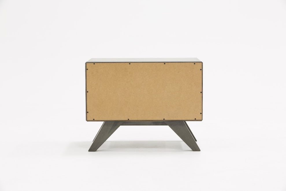 Modern Gray Wash Nightstand With Two Drawers By Homeroots | Nightstands | Modishstore - 4