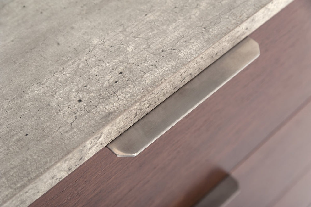 Modern Dark Walnut And Concrete Nightstand With Two Drawers By Homeroots | Nightstands | Modishstore - 4