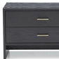 Modern Dark Gray Ash Nightstand With Two Drawers By Homeroots | Nightstands | Modishstore - 4