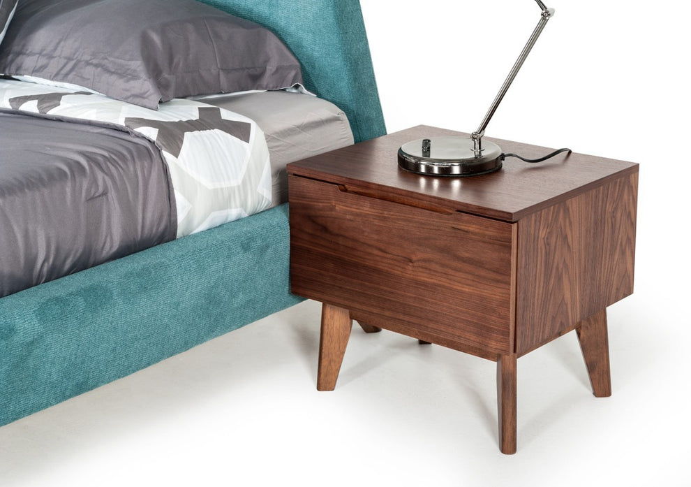 Mid Century Modern Walnut Veneer Nightstand By Homeroots | Nightstands | Modishstore - 3