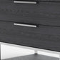 Contemporary Elm Gray And Stainless Steel Nightstand With Two Drawers By Homeroots | Nightstands | Modishstore - 6