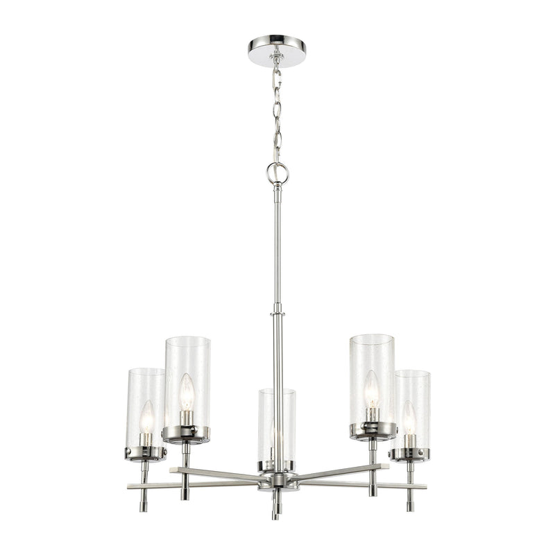 Melinda Chandelier in Polished Chrome with Seedy Glass by ELK Lighting-2