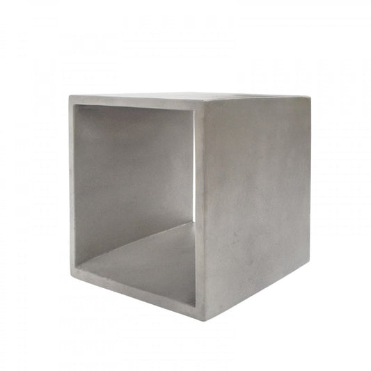 Minimalist Dark Gray Concrete Open Cube End or Side Table By Homeroots | End Tables | Modishstore