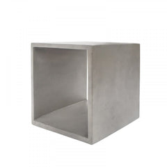 Minimalist Dark Gray Concrete Open Cube End or Side Table By Homeroots