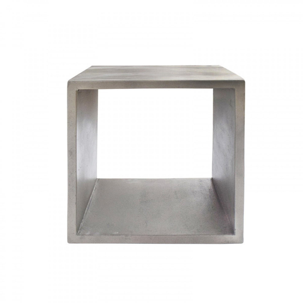 Minimalist Dark Gray Concrete Open Cube End or Side Table By Homeroots | End Tables | Modishstore - 2