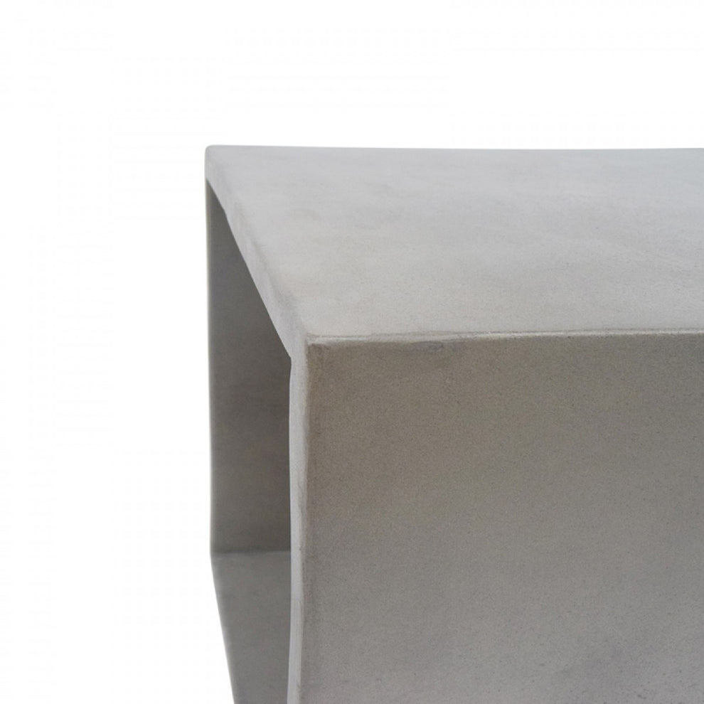 Minimalist Dark Gray Concrete Open Cube End or Side Table By Homeroots | End Tables | Modishstore - 3