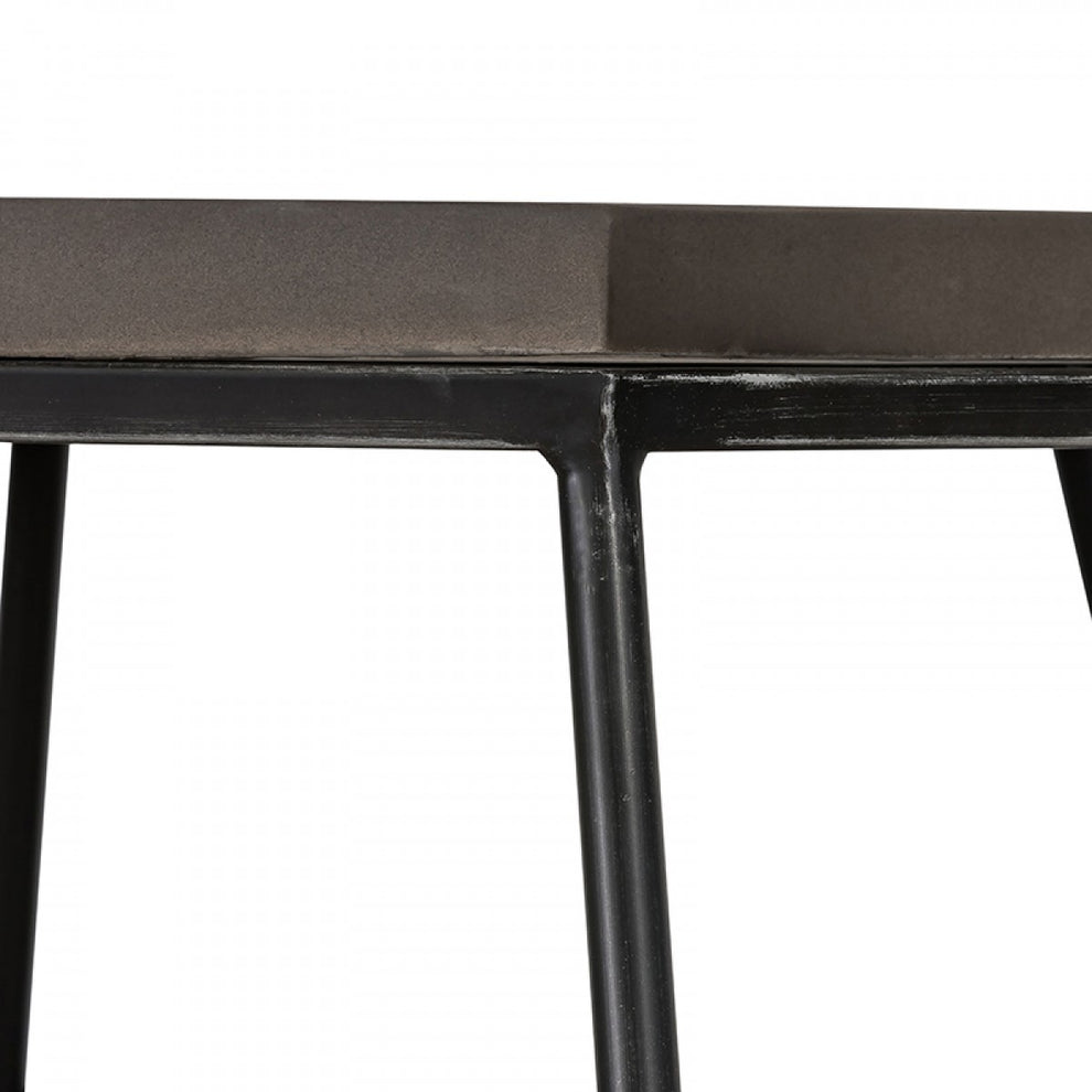 Modern Gray Concrete and Black Metal Hexagonal End Table By Homeroots | End Tables | Modishstore - 6