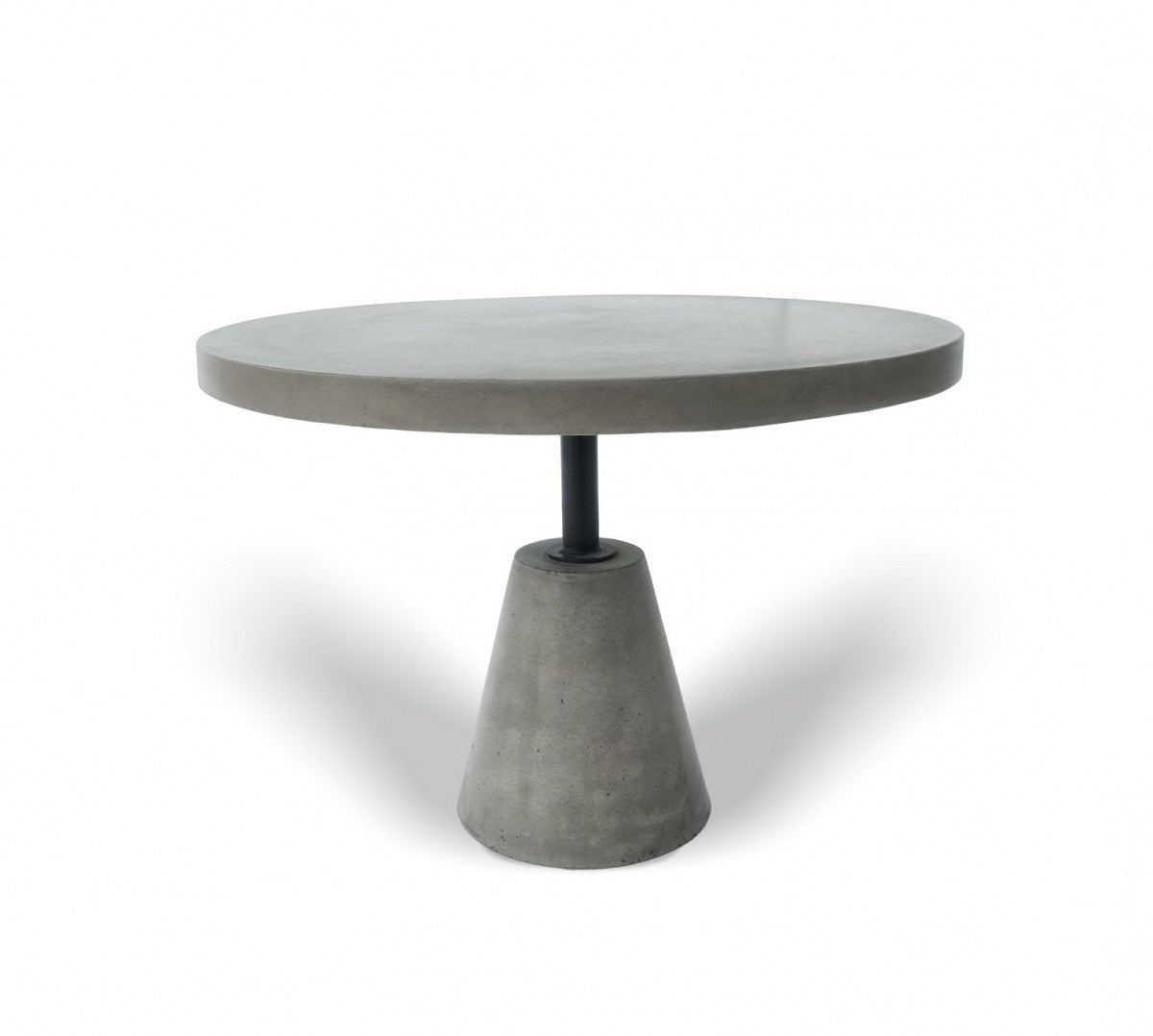 Mod Gray Concrete and Black Metal Pedestal End Table By Homeroots | End Tables | Modishstore - 2