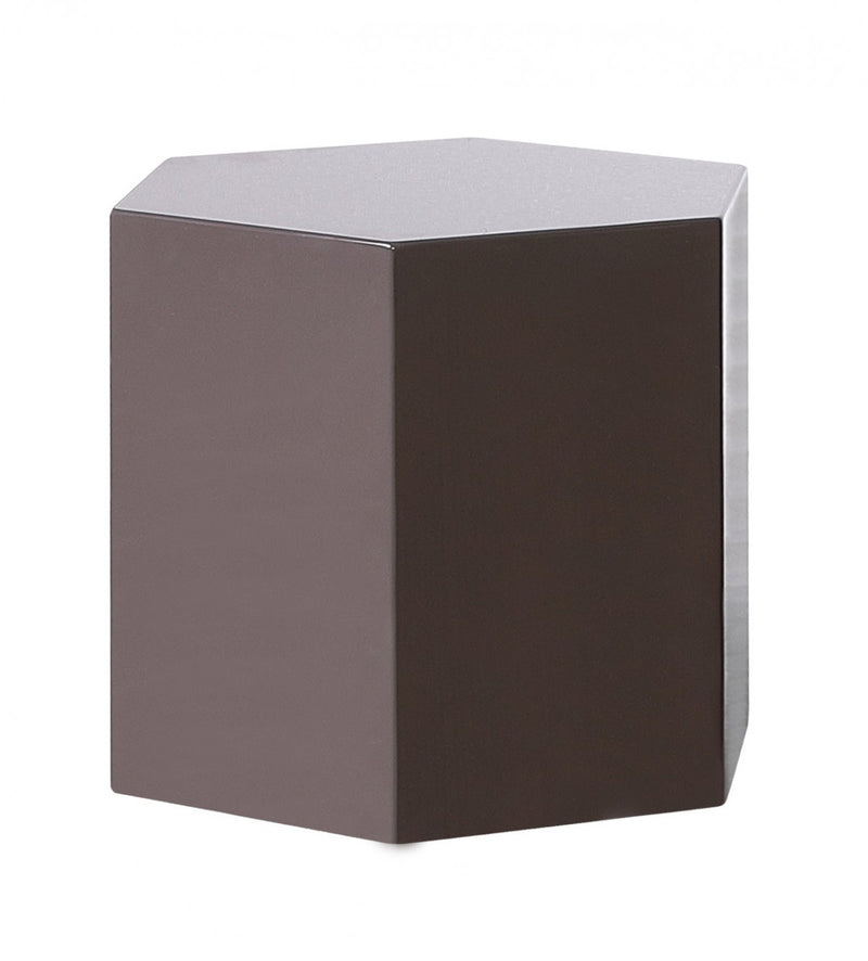 Modern Light Grey High Gloss Hexagonal End Table By Homeroots | End Tables | Modishstore