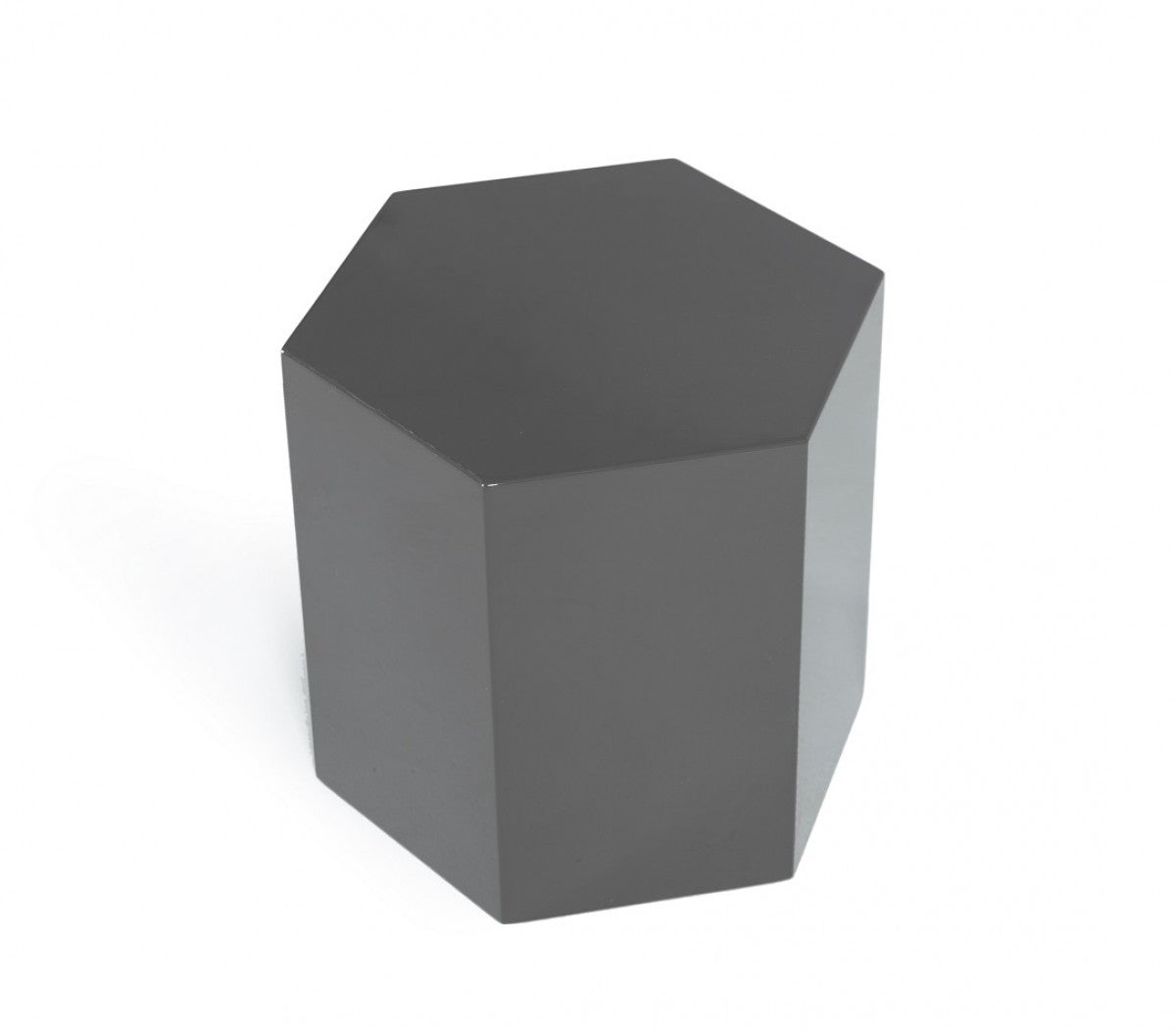 Modern Light Grey High Gloss Hexagonal End Table By Homeroots | End Tables | Modishstore - 2