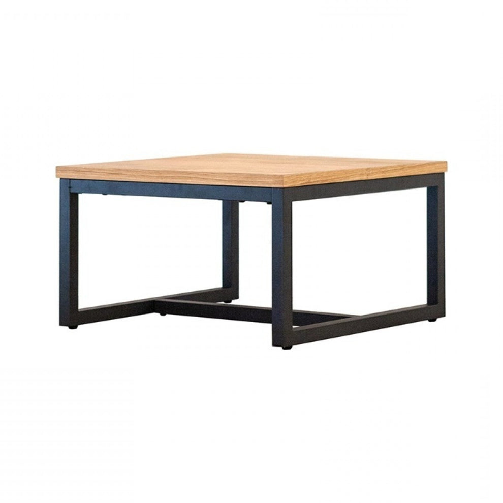 Rustic Natural Oak And Black Metal End Table By Homeroots | End Tables | Modishstore - 3