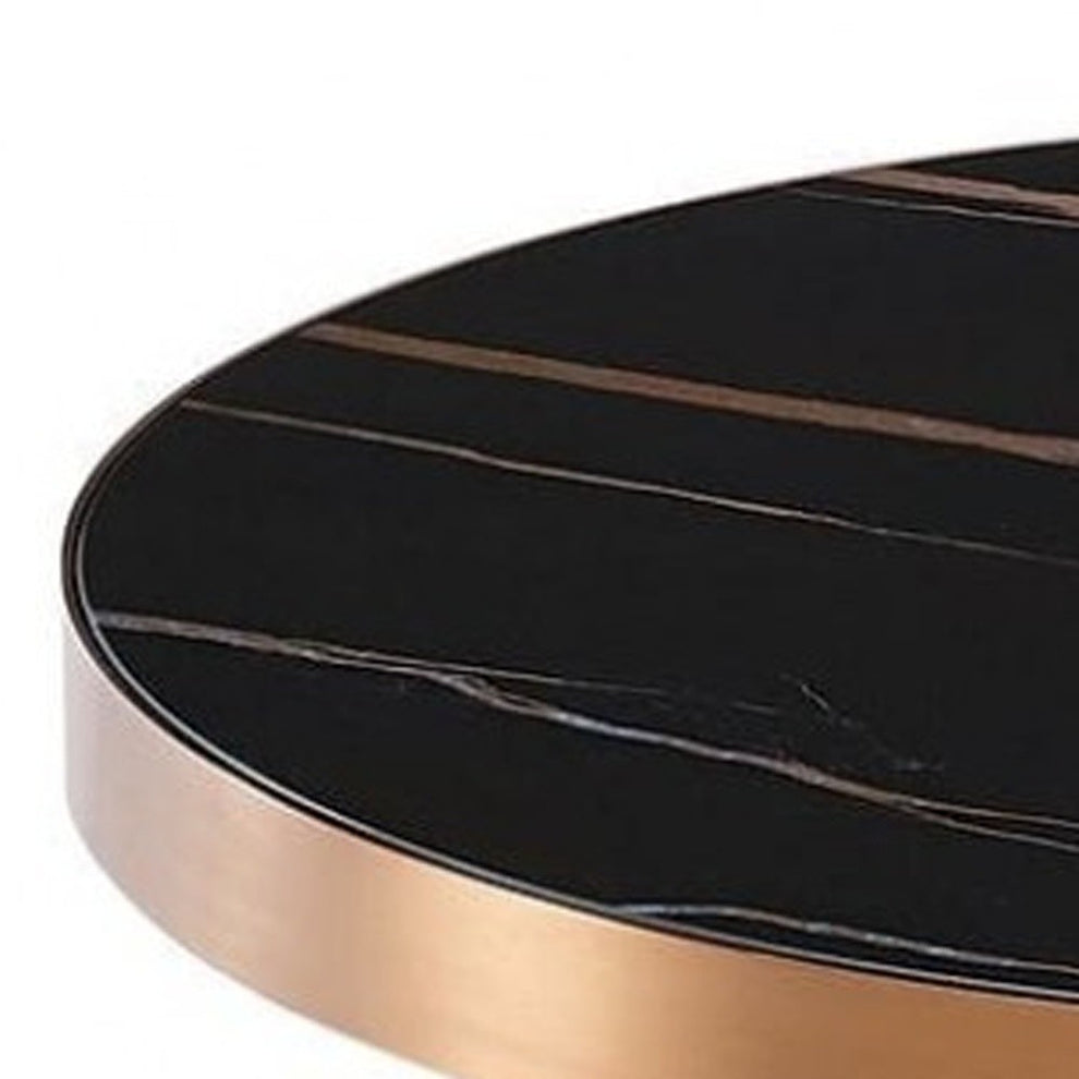 Stylish Black Ceramic and Rose Gold Side or End Table By Homeroots | End Tables | Modishstore - 3